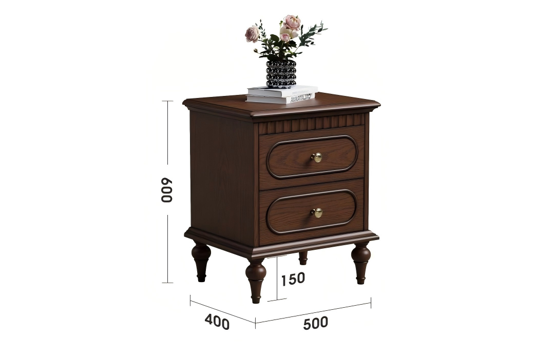 乔治床头柜暮光咖规格图