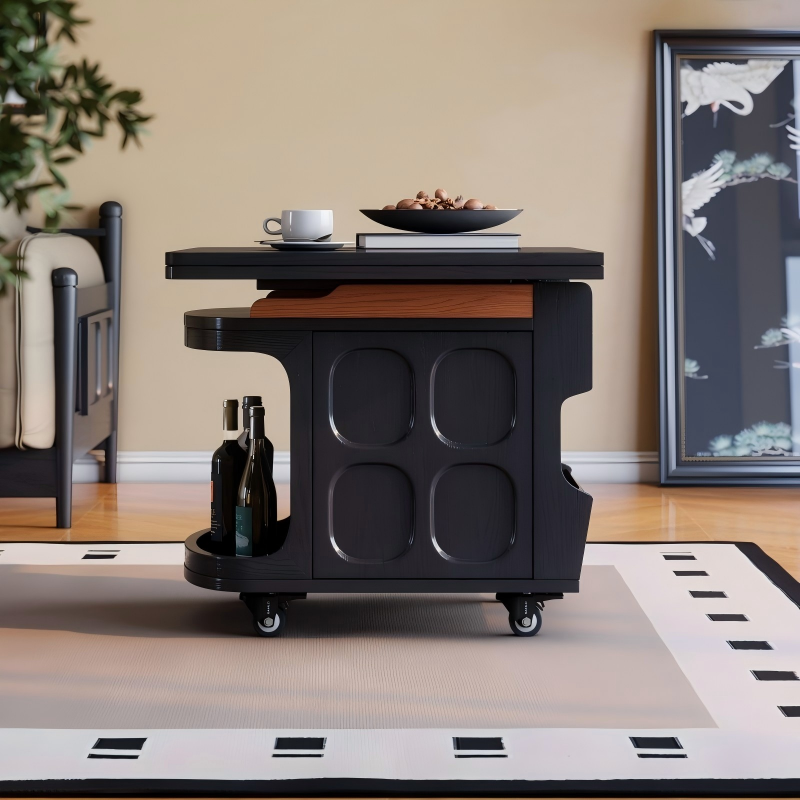 四叶草折叠升降茶车