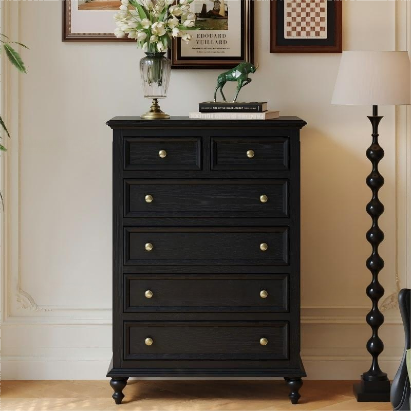 格雷斯六斗柜静谧黑