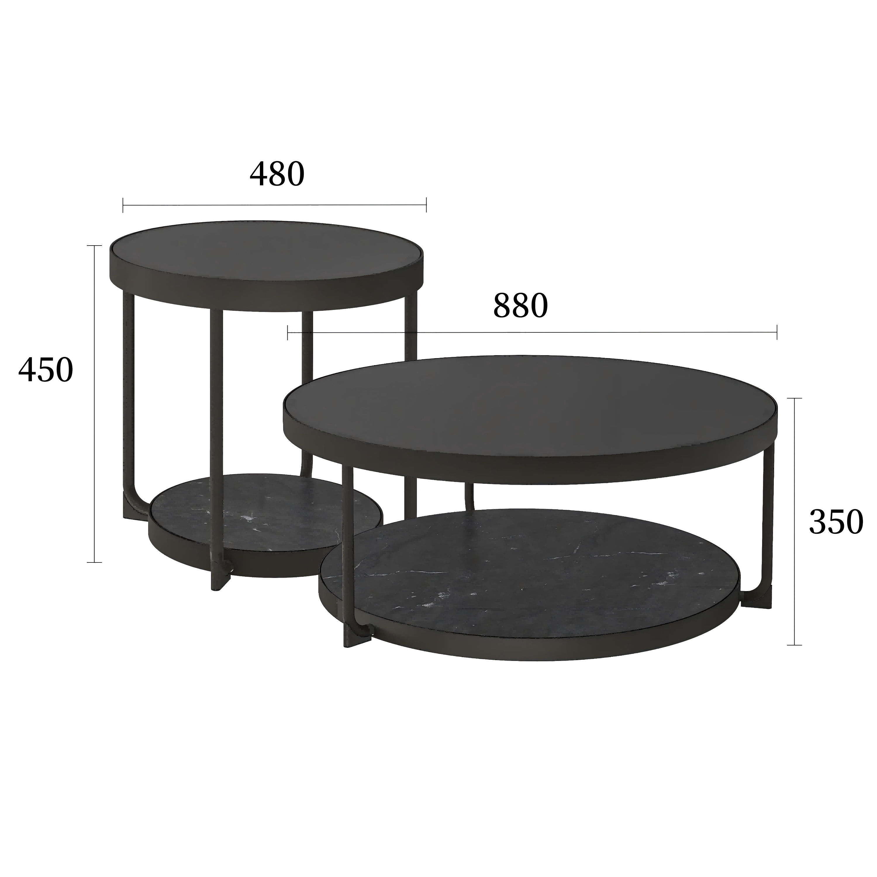 弗瑞托普茶几+边桌黑色