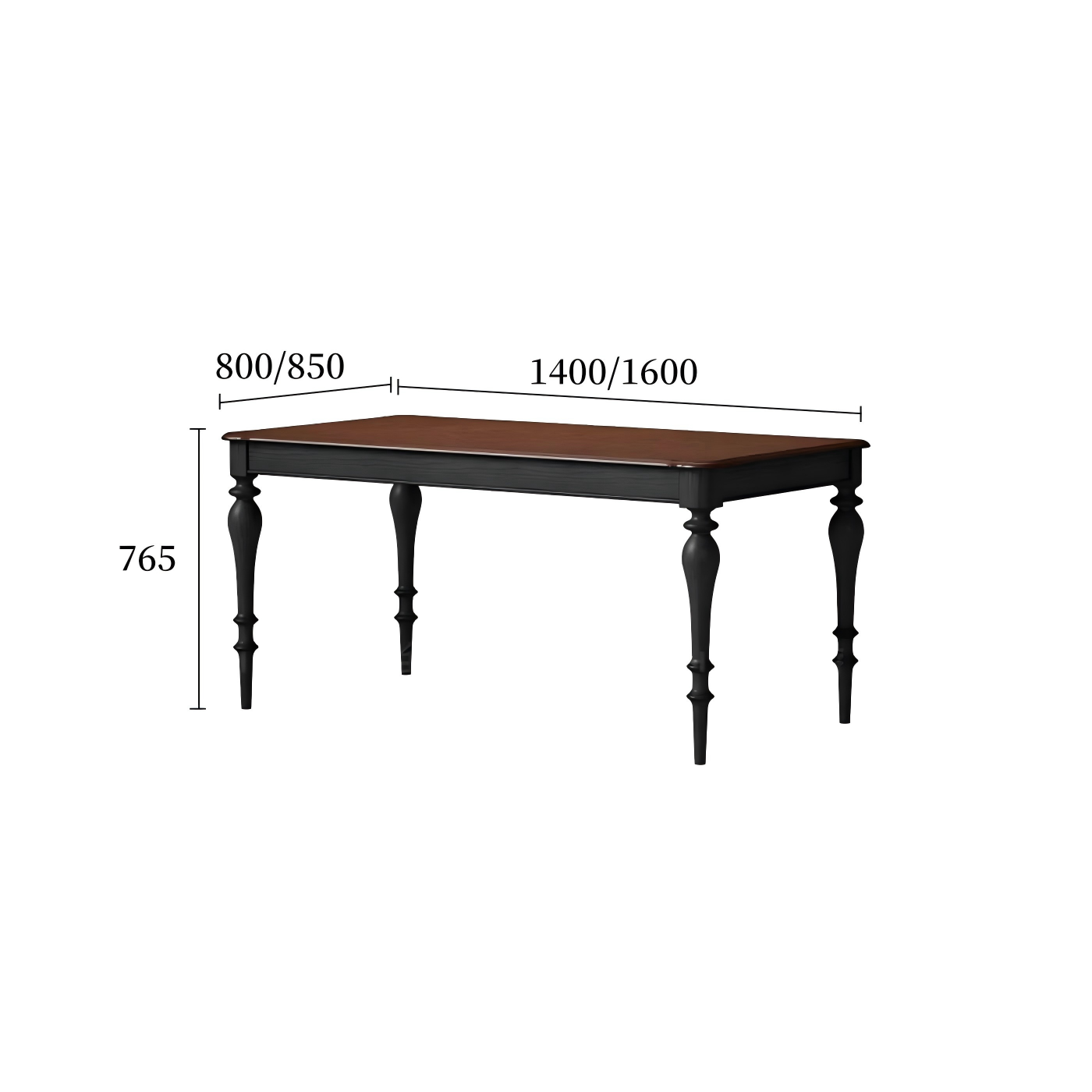 海莉餐桌静谧黑+暮光咖规格