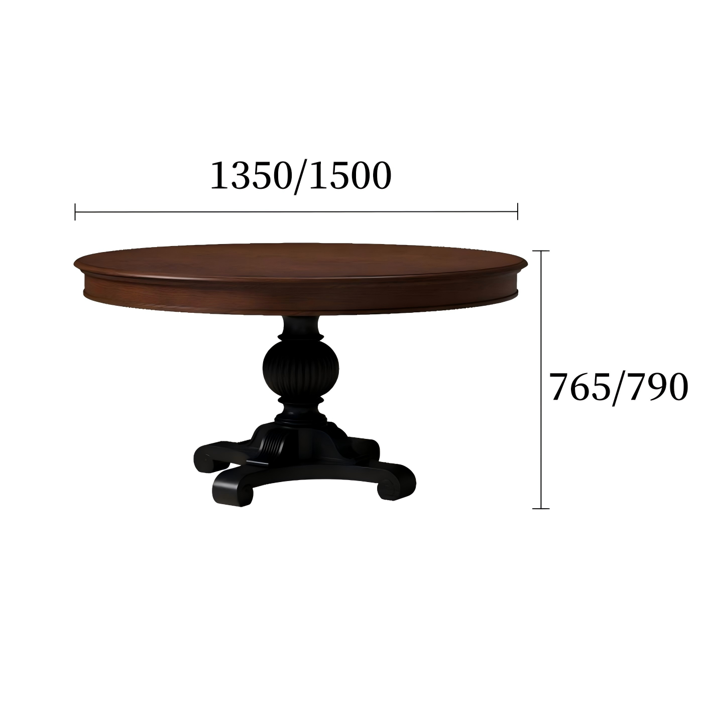 艾米莉餐桌暮光咖+静谧黑规格