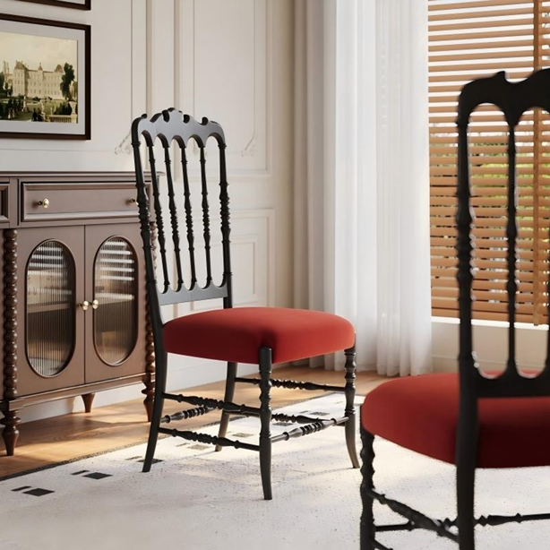 克莱因餐椅静谧黑-玫瑰红