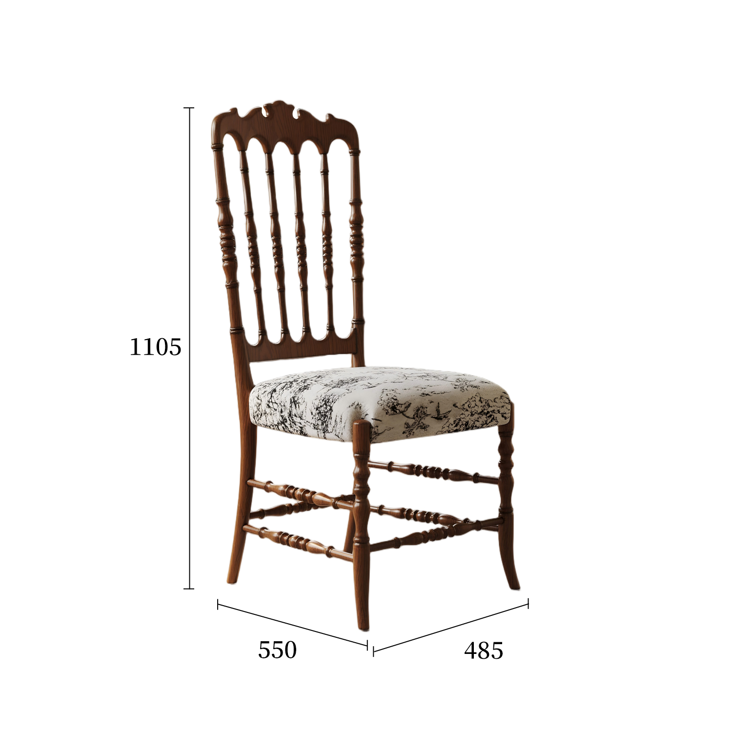 克莱因餐椅暮光咖-黑白蝴蝶(1)