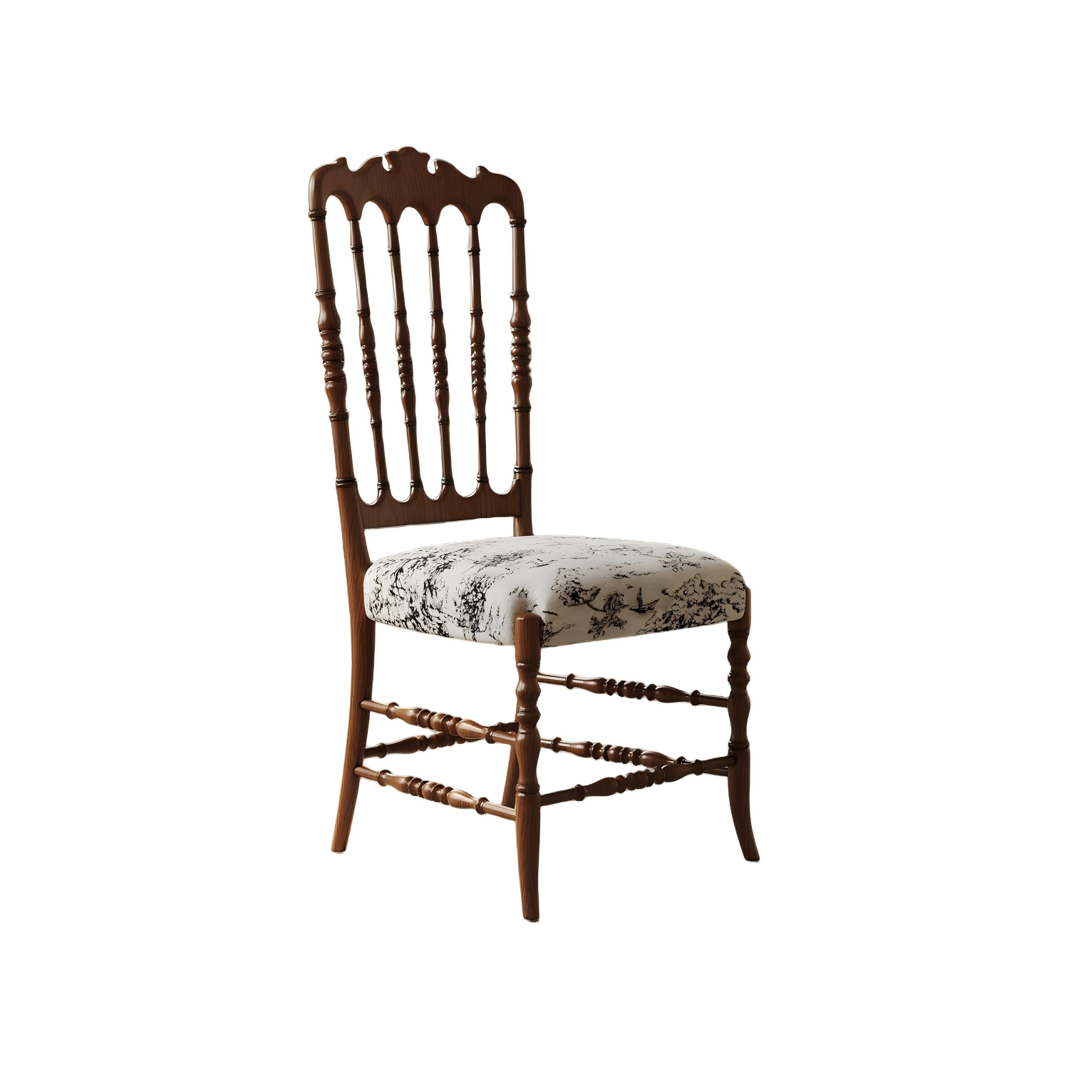 克莱因餐椅暮光咖-黑白蝴蝶白底