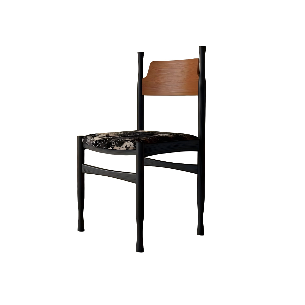 冲冠椅棕黑色白底