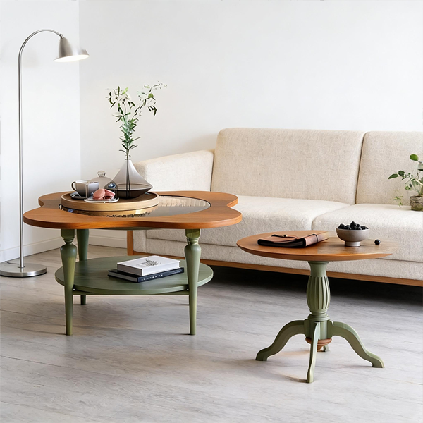 四叶草黑莲花茶几