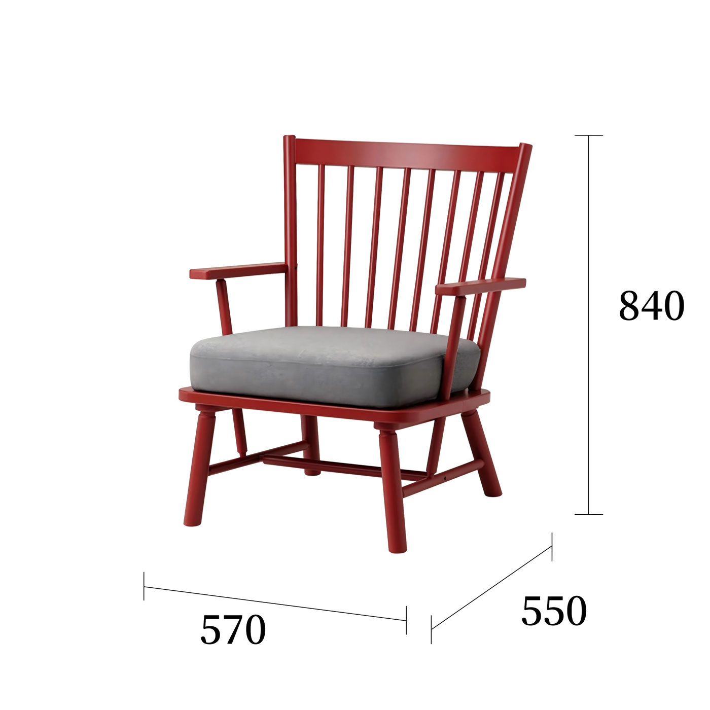 佩斯博尔扶手椅红色规格